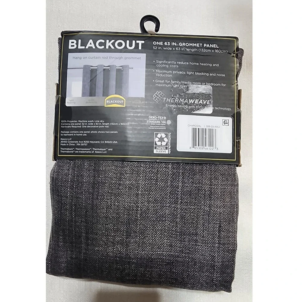 eclipse blackout one panel gray 52inches x 63inches